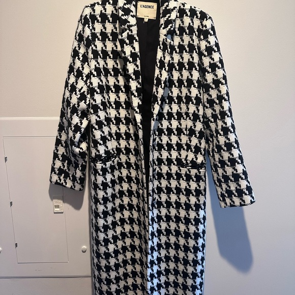 L'AGENCE Monochrome Houndstooth Coat - Picture 2 of 2
